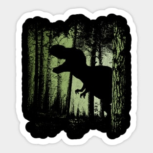 T-Rex Shadow in Twilight Forest Tyrannosaurus Silhouette Sticker